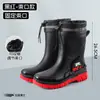 Botas de Lluvia de Moda Transfronterizas para Hombre, Antideslizantes, Resistentes al Desgaste, Impermeables, Nuevas Botas de Lluvia Cálidas para Exteriores de Media Pantorrilla, Zapatos de Goma de Trabajo para Hombre