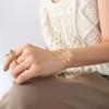 Pulsera de Estilo Nicho Elegante Pequeña Fresca Amor Doble Capa Apilada para Usar Japonés y Coreano Acero Titanio Chapado Oro de 18K Joyería E054
