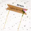 Decoración de Pastel de Papel Kraft Enchufe Tarjeta FELIZ CUMPLEAÑOS Tarjeta Escribible para Hornear