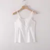 Camiseta sin mangas para mujer de Primavera y Verano con Copas de Sujetador Integradas y Tirantes Finos Ajustables