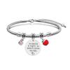 Pulsera Europea y Americana Transfronteriza Acero Inoxidable Pulsera Hueso de Serpiente Día del Maestro Manzana Roja Conmemorativa Regalo Festivo Pulsera Grabable