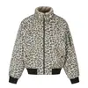Chaqueta de Algodón Reversible con Cuello Alto de Piel Sintética Protección contra el Frío Invernal Cálida Holgada Estampado de Leopardo Abrigo de Algodón Ropa Exterior Punk para Hombre Tendencia Callejera