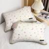Fundas de Almohada de Algodón Puro Estilo Nuevo, un Par de Fundas de Almohada para Pareja del Hogar Hechas de Gasa, Algodón Simple, No Sueltan Pelusa, con Lazos, Engrosadas