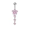 Novo Anel de Umbigo Colorido com Zircônia Aço Inoxidável Ponta Dupla Coração Strass Piercing de Umbigo Body Piercing Anel de Mamilo 24H em Estoque