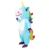 Fantasia Colorida de Unicórnio para Performance de Halloween Adereços Desenho Animado Fantoche Colorido de Pégaso Fantasia Inflável de Unicórnio