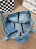 Bolsa de Lona Diseño de Nicho Sentido del Estilo Bolso de Hombro de Lona de Mezclilla Bolso de Mujer Gran Capacidad Bolsa de Compras Bolso Tote Artístico Japonés y Coreano