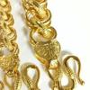 Oro tailandés de alta calidad oro arena no se desvanece collar tailandés simple para hombre dominante cobre chapado en oro joyería de estilo étnico