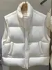 Popular Chaleco de Plumón de Pato Blanco al 90% con Cuello Alto para Mujer, Ropa de Abrigo para Otoño e Invierno 2026, Chaleco Cálido Casual Simple de Moda