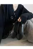 Chuyuji Estilo Simples Bico Redondo Raso Plano Sapatos de Salto Baixo para Mulheres, Sapatos Pequenos de Couro, Novos Sapatos Mary Jane 2026