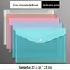 Bolsa Transparente para Arquivos A4 de Grande Capacidade, Bolsa Espessa com Botão de Pressão para Armazenamento de Documentos, Bolsa de Plástico para Documentos para Uso no Escritório