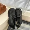 Zapatos Pequeños de Cuero Estilo Retro Británico para Mujer 2026 Primavera y Otoño Nuevo Estilo Mocasines con Lazo y Punta Redonda Zapatos de Moda con Suela Gruesa