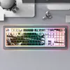 Teclado Mecánico Inalámbrico Bluetooth de Tres Modos 108 Teclas Grabado Lateral Eje Azul Silencioso para Gaming E-Sports Femenino Oficina 75