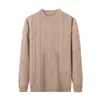 Suéter de punto grueso para otoño e invierno [Estilo Old Money] Suéter juvenil de cuello redondo, prenda superior engrosada y cálida, suéter de punto
