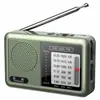 Radio pura multibanda transfronteriza para personas mayores, radio semiconductora portátil mini recargable con manivela manual para exteriores