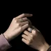 Anillo vintage de seis peniques de la suerte, estilo frío, para parejas, diseño de nicho simple y moderno, regalo para novia y novio.