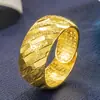Anillo Grande para Hombre Edición Ancha Agresiva Lluvia de Estrellas Meteorito Chapado en Oro Vietnamita Estrella Clásica Abertura Anillo para Hombre