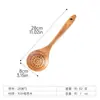Juego de Cuchara y Espátula para Cocinar de Madera Maciza de Mango Largo Más Vendido Transfronterizo, Espátula Grande de Madera de Acacia Antiadherente para Sartén, Cuchara para Sopa, Cuchara para Arroz de Madera Maciza