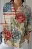 Camisa Feminina Europeia e Americana Moda Manga Três Quartos Impressão Digital 3D Venda Quente Fornecedor de Fábrica Moda Casual Multicor