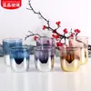 Portavelas de Vidrio Personalizado de Fábrica Decorativo Vidrio de Gradiente Arcoíris Taza de Vidrio para Velas Gran Capacidad 10 oz Taza de Vidrio para Velas