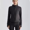 Lahn Moda Deportiva Tops para Mujer Otoño Cintura Delgada Cremallera Camisa Manga Larga Cálido Cuello Alto Fitness Yoga Ropa Superior