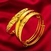 Pulseira de ajuste push-pull com brilho dourado de areia do Vietnã em toda a extensão, tema chuvas de meteoros estrela do céu, pulseira feminina de aba larga, pulseira a vácuo, atacado