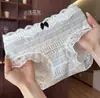 Calcinhas Infantis Estilo Novo de Verão Fair Isle com Renda na Barra, Forro Antibacteriano, Comprimento Estendido, Alto Valor Estético, Calcinhas de Algodão Puro para Meninas