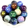 Cuentas de Ojo de Gato Iridiscentes de 16 mm Hechas a Mano con Cuentas de Resina para Pintura al Óleo Cuentas Sueltas Cuentas para Pulseras Accesorios de Joyería DIY Venta al por Mayor