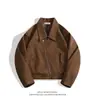 Chaqueta con cremallera irregular transfronteriza para hombre, marca de tendencia primavera y otoño, tacto de alta gama, chaqueta corta holgada y versátil