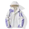 Chaqueta exterior 3 en 1 estilo Luotuo para mujer, abrigo de montañismo a prueba de viento e impermeable, ropa de trabajo para hombre al por mayor