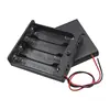 Caixa de Pilhas AA com 4 Compartimentos e Interruptor, Caixa de Pilhas AA com 4 Compartimentos, Tampa e Interruptor, Suporte de Pilhas 6V com 4 Posições Conectadas em Série