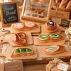Brinquedo de Comida em Miniatura Simulada Saco de Pão com Água Alcalina Baguete Europeia Creme de Confeitar Acessórios DIY Boneca de Bolo Casa de Bonecas Decoração de Mesa