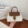 Bolso Popular de Comercio Exterior para Mujer 2023 Otoño e Invierno Nueva Moda Contraste de Color Bolso de Mano Nicho Versátil Bandolera de un Solo Hombro Bolso de Mujer