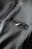 Chaqueta de Cuero con Terciopelo Nuevo 2024 para Hombre, Chaqueta de Cuero PU Otoño e Invierno Estilo Coreano Trendy Cuello Alto Chaqueta de Cuero para Motociclista