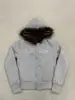 Cardigan de Veludo Cinza Bordado com Letras para Outono e Inverno, Jaqueta Moletom com Capuz, Nova Jaqueta de Cintura Fina