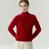 Suéter de Cashmere Feminino Baicaierong Outono/Inverno 2026 com Gola Meia Alta, Design Versátil, Tricô de Lã