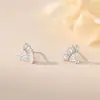 Pendientes de abanico pequeños con pasador de plata 925 diseño de alta calidad estilo étnico pendientes exquisitos de diamantes pequeños ins Celebridad de Internet