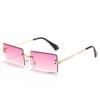 Gafas de sol de nueva moda transfronteriza con montura cuadrada de cobre degradado para fotos callejeras europeas y americanas