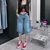 Shorts de mezclilla finos de verano para mujer talla grande 2026 nuevos pantalones de tiro alto de longitud media para mujeres talla grande, adelgazantes para cuerpo tipo pera