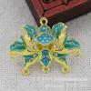 Acessórios de Joalheria Imitação Jade Gotejamento de Óleo Feito à Mão DIY Cobre com Preservação de Cor 30*23mm Estilo Antigo Material Feito à Mão B3544