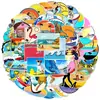 50/100 Piezas de Lindas Pegatinas de Graffiti con Temática de Playa, Pegatinas Creativas de Papelería, Decoración Impermeable para Botellas de Agua y Maletas