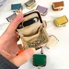 Couro Bovino de Primeira Camada Nova Bolsa Compacta Dourada Anel de Diamante Bolsa para Joias Couro Genuíno Mini Anel Colar Brincos Caixa de Joias para Mulheres