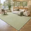 Alfombra verde fresca y sencilla para sala de estar, alfombra cuadrada estilo crema lavable y limpiable para sofá y mesa de centro, alfombrilla de suelo de alta gama para dormitorio