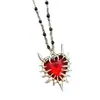 Exportación Transfronteriza Y2K Grilletes Góticos Colgante Asimétrico con Forma de Corazón Collar con Colgante Asimétrico de Corazón Acero Inoxidable Punk Hip-Hop