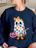 Tamanho Europeu Transfronteiriço Veludo Fino Feminino Fofo Flor Laço Algodão Crew Ne Halloween