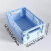 Caja de Almacenamiento de Plástico Plegable Mini de Color Sólido, Organizador Plegable para Escritorio de Estudiante, Cinta Adhesiva, Papelería, Cesta Plegable