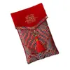 Tela de Brocado de Lujo para Boda, Sobre Rojo con Carácter de Bendición, Bolsa de Sobre Rojo para Ceremonia de Té de Boda, Paquete Rojo de Tela de Tamaño Grande