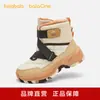 Balabala Calçados Infantis Botas Esportivas Infantis para Meninos e Meninas Cano Alto Acolchoado Forrado com Lã Botas de Inverno 2025 Antiderrapante Tendência para Exterior