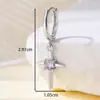Pendientes de Aro para Oreja con Colgante de Cruz de Zirconia Ocho Corazones Ocho Flechas Henson Pendientes de Chica Dulce Pendientes