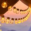 Corda de luz de atmosfera de acampamento ao ar livre à prova d'água levou grande bola redonda luzes coloridas dossel tenda luzes decorativas mercado noturno tenda luz cinto