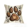 Comercio Exterior Día de San Valentín Corazón Huella de Pata Amor Funda de Almohada de Lino Día de San Valentín Chino Decoración de Boda Cojín de Regalo Funda de Almohada